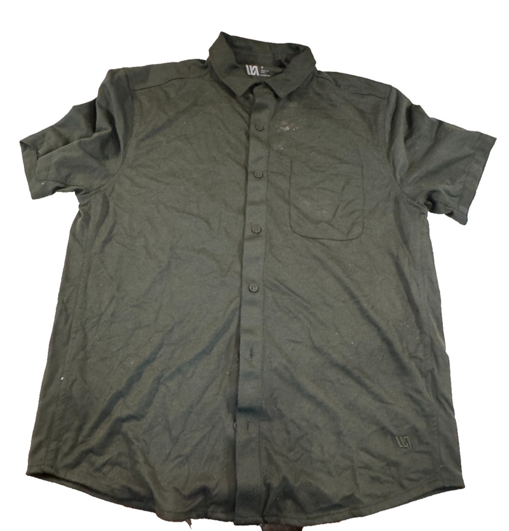 VRST Men’s Short Sleeve Button Up Collared Shirt Size Small Olive Green NWT Read